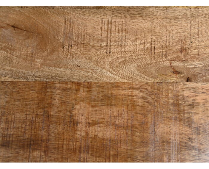 Rechthoekige eettafel Melbourne - 120x80x77 - Naturel/zwart - Mangohout/metaal