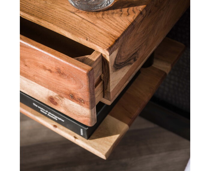 Nachtkastje Shelve zwevend acacia