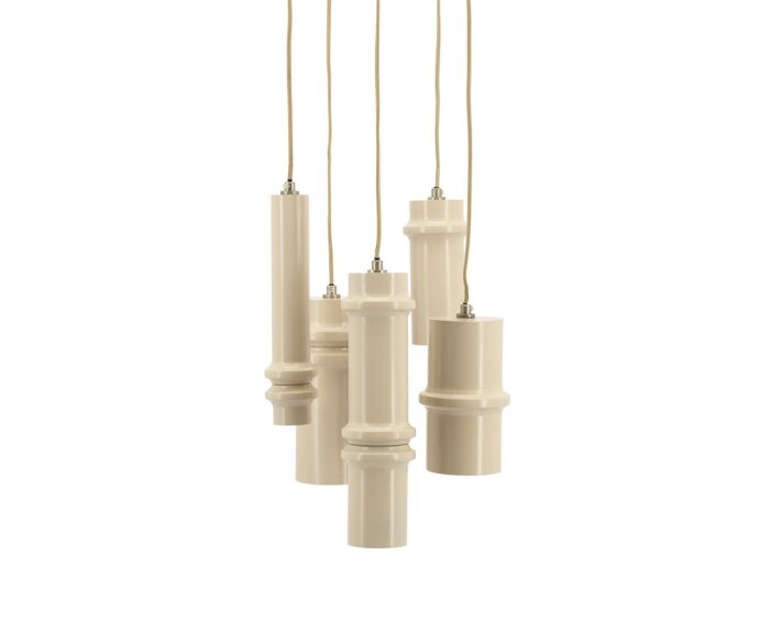 Pendant lamp Cylin cluster 5 - roze | BY-BOO