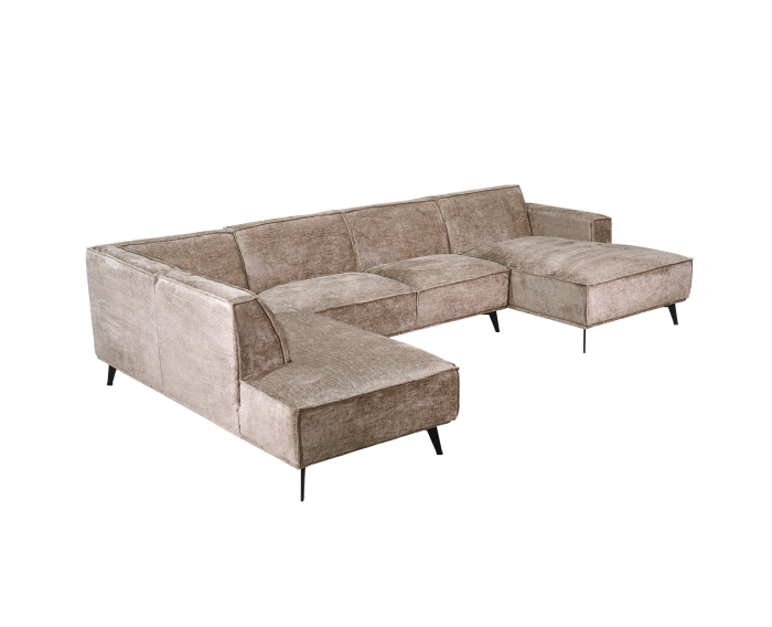 Tower Living Leeds Chaise R - 2 5 - Ottoman L - Touch 04 Taupe