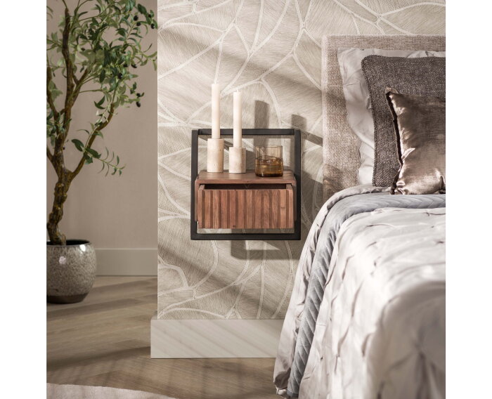 Nachtkastje Carve Air XS 1L - Massief acacia bruin