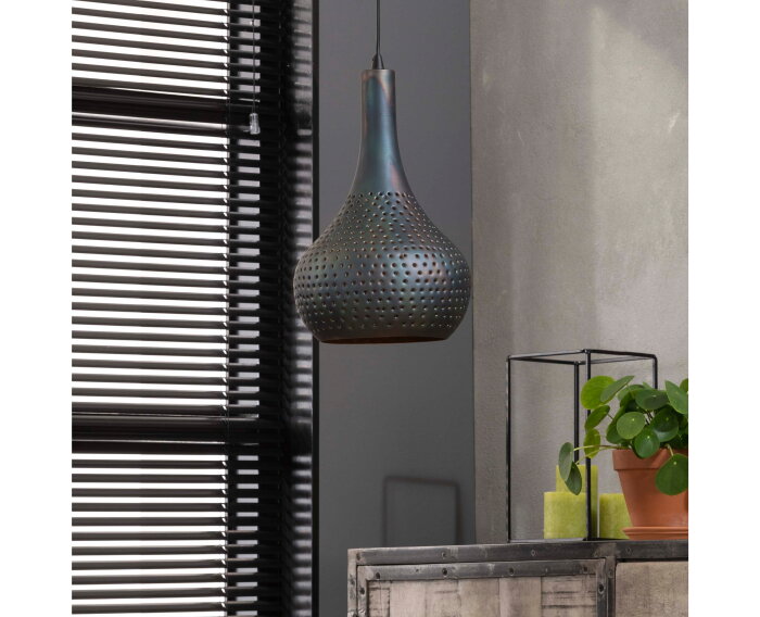 Hanglamp Industry concrete kegel - Zwart bruin