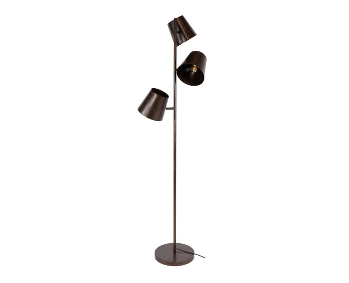 Vloerlamp Kinetic 3L - Urban bruin