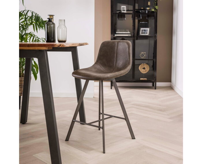 Barstoel zig-zag plat frame | taupe