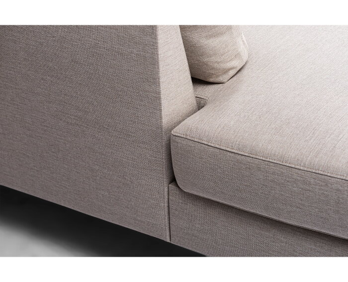 U-bank Lexington Links By-Olaf – Stof Inari 22 Beige – Eiken Poten – Royale Hoekbank – 310 x 196 cm