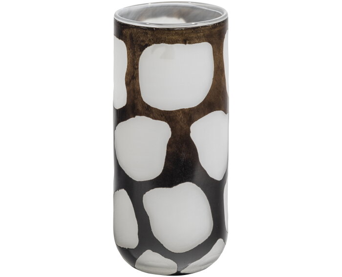 Blair Handgemaakte Vaas L Glas Zwart/wit - WOOOD Exclusive