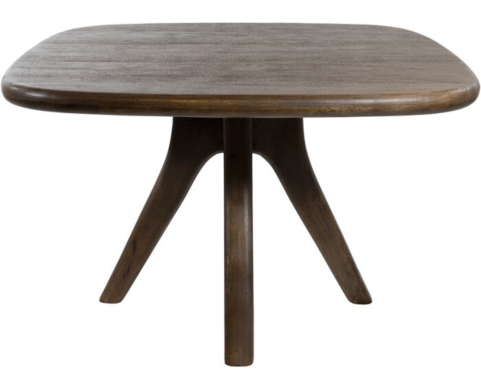 Eettafel Addo vierkant met ronde hoeken Mangohout 120x120x76 cm - Japandi - Espresso Brown