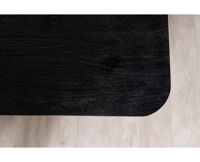 Eettafel Florence rechthoek afgerond gezandstraald 300x110 cm - Zwart | Meubelplaats