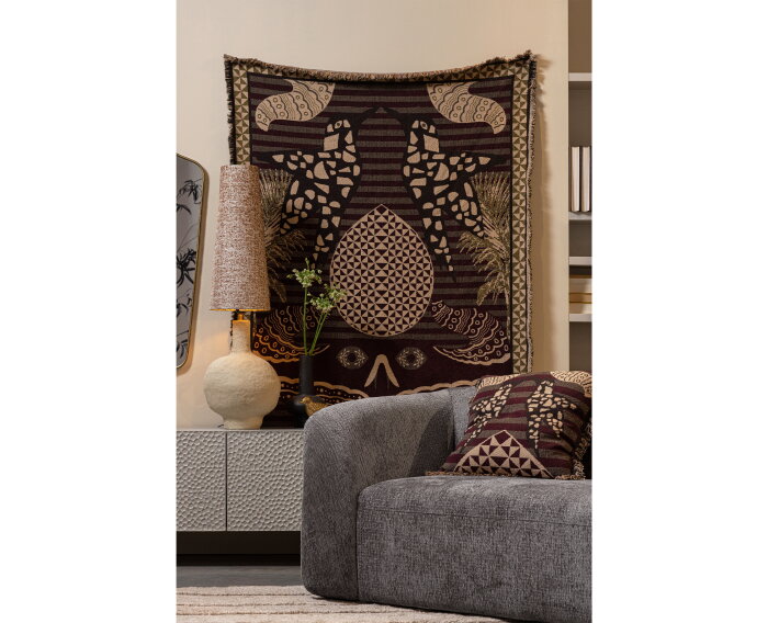 Devote Jacquard Plaid Met Dubbele Vogel Multicolor - BePureHome