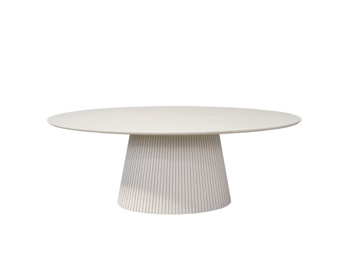 Ovale eettafel Solana Zand Mangohout 210 cm