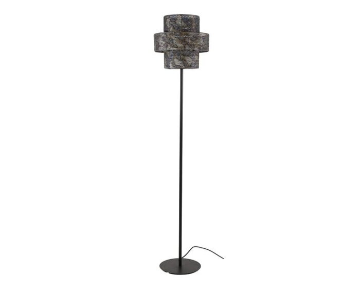 Vloerlamp 1L lantern - Zwart bruin