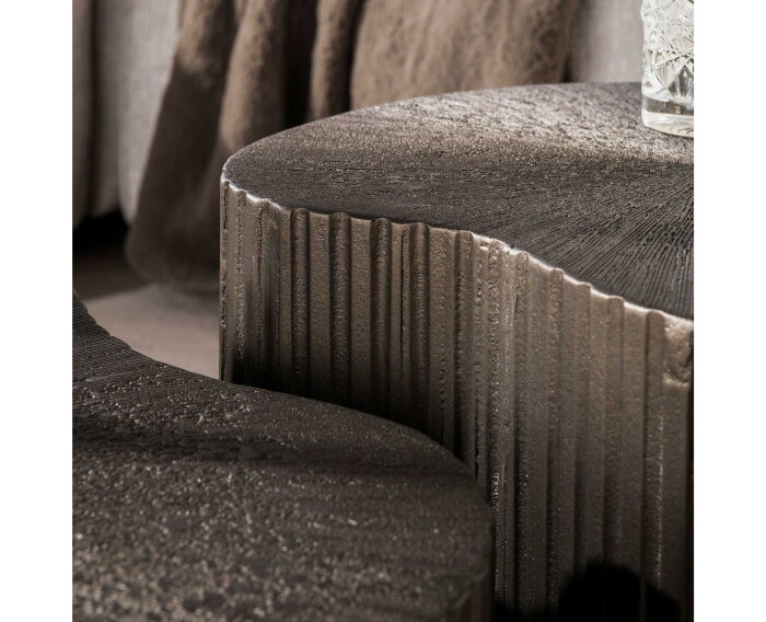 Salontafel Maya Ray niervormig set/2 - Brons liquid metal