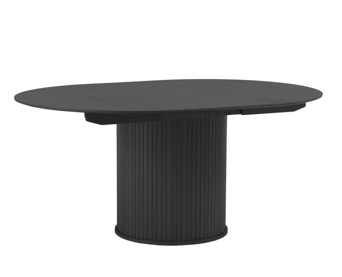Eettafel Nola rond eikenhout uitschuifbaar &Oslash;120-167 cm - zwart