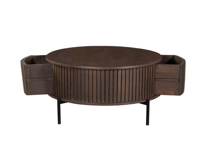 Salontafel Madison rond Walnoot | 80x80 cm