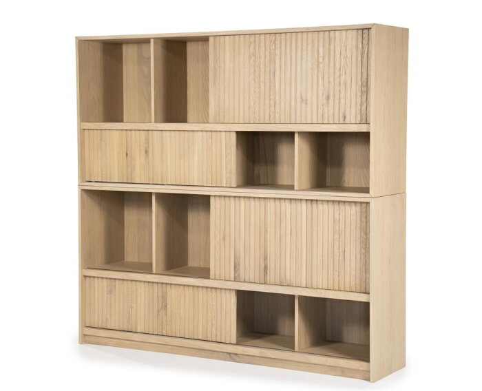 Boekenkast Milo 180x42cm - naturel | Eleonora