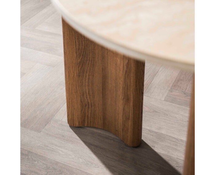 Eettafel Romano Curvo 180 - Keramiek travertine