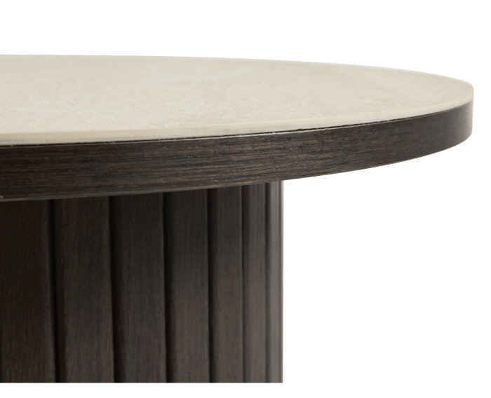 Bijzettafel Enna rond &Oslash;50 - dark espresso eiken - keramiek