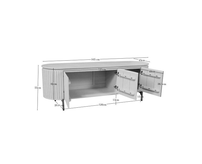 Tv meubel Solana Bruin Mangohout 165 cm