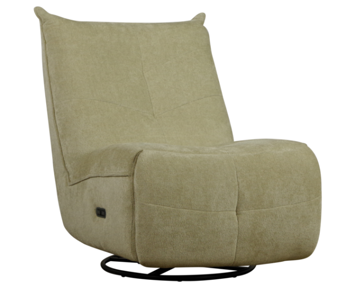 Elektrische relaxfauteuil Thirza Stella Natural 1 beige met schommelfunctie en accu