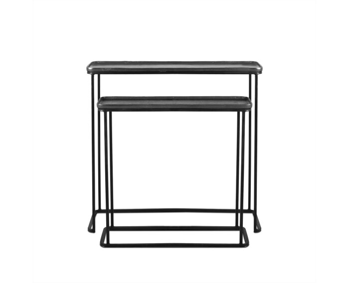 Sidetable Roan set van 2 metaal - Zwart
