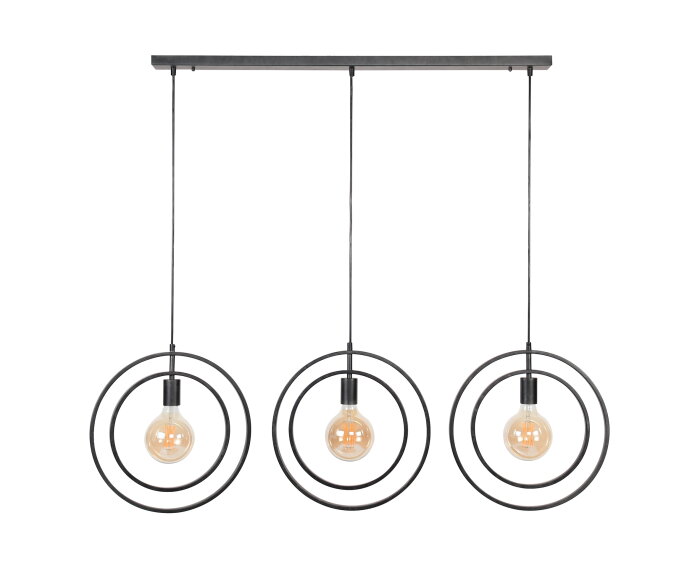 Hanglamp Turn Around 3 lampen - Zwart