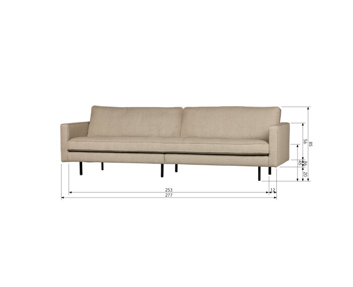 3-zits Bank Rodeo Stretched 277 cm Sahara | BePureHome
