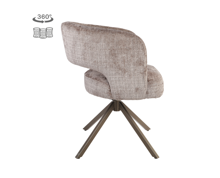 Tower Living Mura eetkamerstoel draaibaar - Cremona 24 clay  - Anodic brown