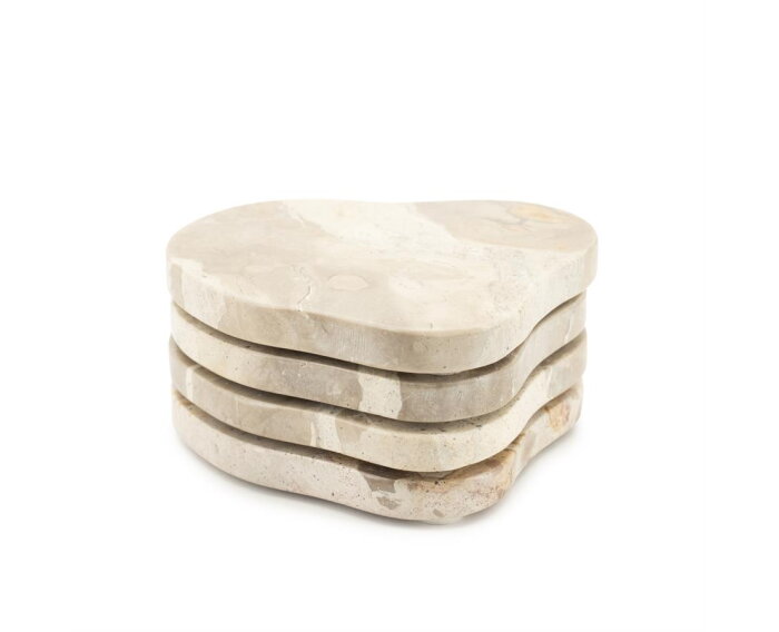 Coaster Marrone (set of 4) 11x6cm - beige | BY-BOO