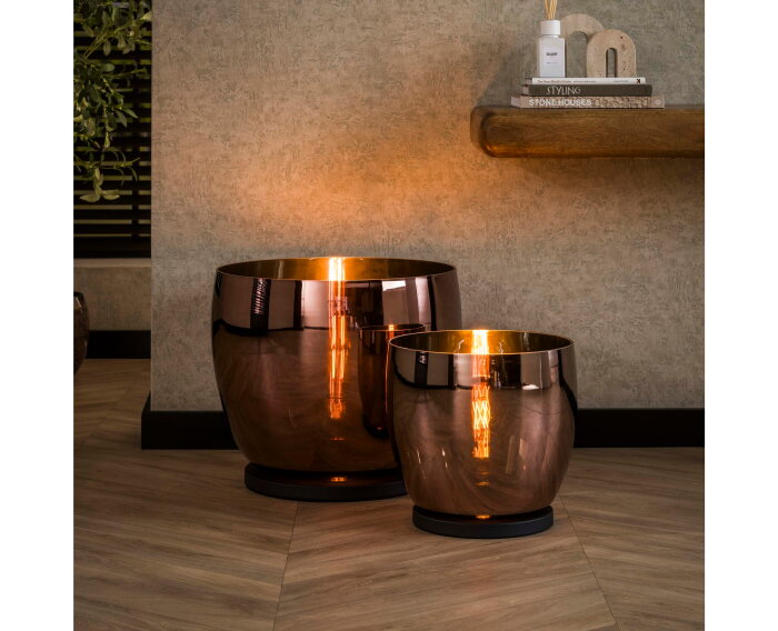 Vloerlamp UP XXL - Copper color glas
