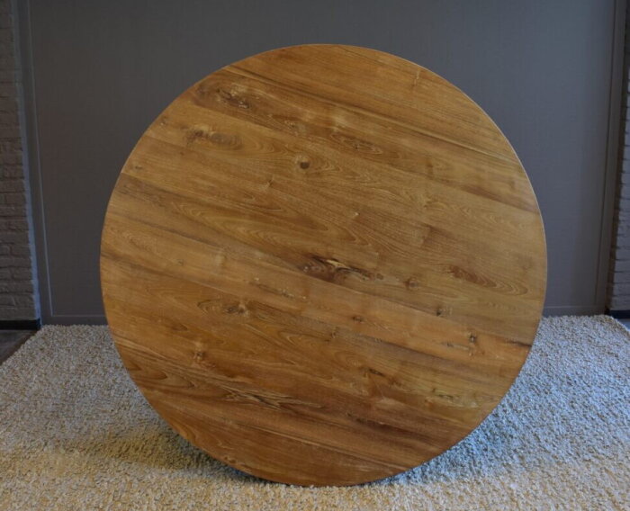 Ronde Eettafel Teakhout met Bolpoot "Bali"-Ø130 cm