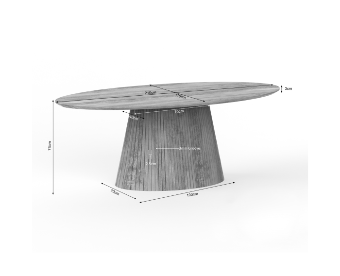 Eettafel Solana | 210 cm | Naturel | Ovaal