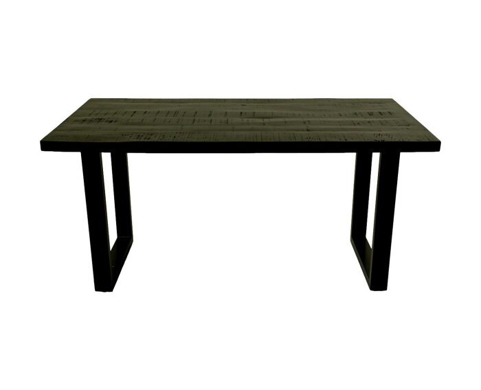 Rechthoekige eettafel Melbourne - 160x90x77 - zwart - mangohout/metaal