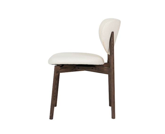 Tower Living Pimonte sidechair  - Espresso - fabric Sahara 102 ivory