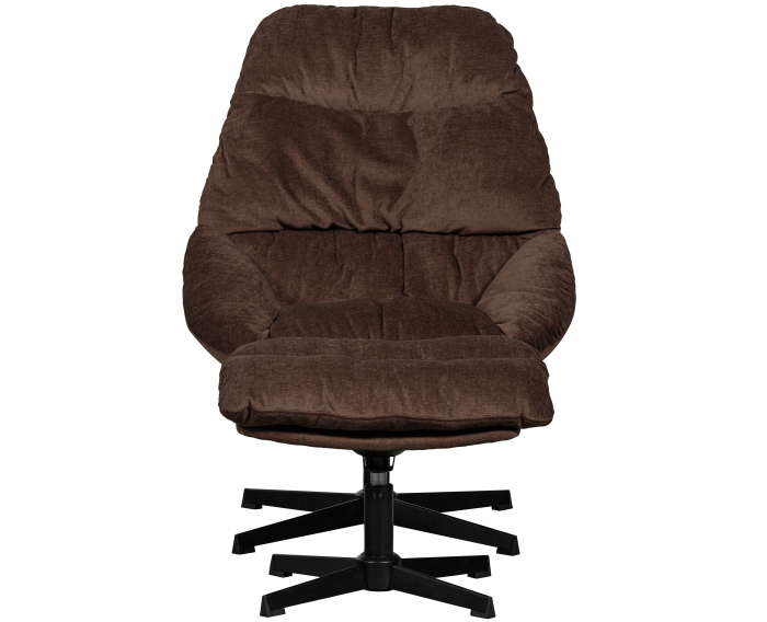 YARO DRAAIBARE FAUTEUIL MET HOCKER ESPRESSO - WOOOD