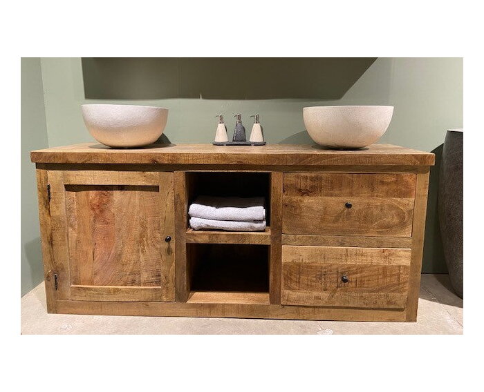 Benoa 1 Door 2 Drawer Mango Bathroom Cabinet 180