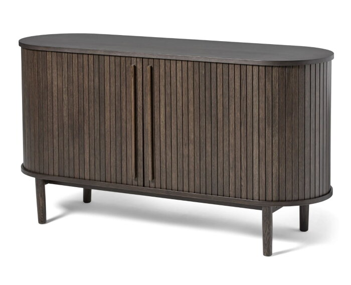 Dressoir Meta - eiken & eikenfineer espresso bruin - 140x45x76 cm - 2 deuren