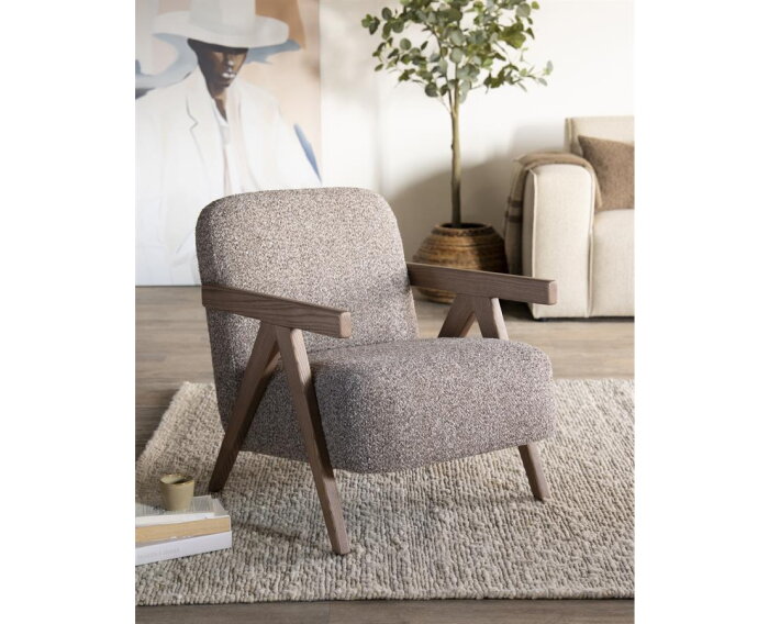 Eleonora Francis fauteuil - Essenhout - Taupe