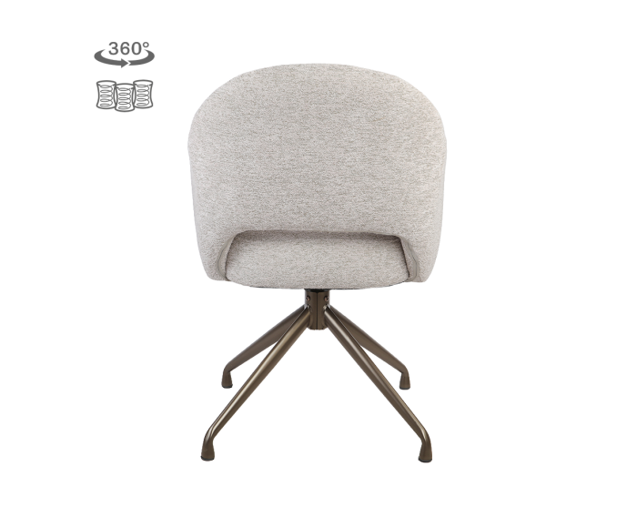 Tower Living eetkamerstoel Porto draaibaar Anodic - Toro 25 cream