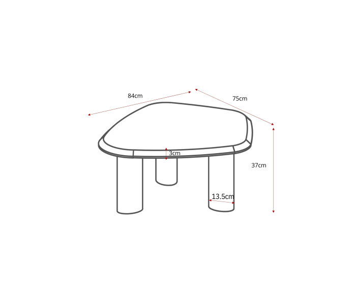 Salontafel Nuv&eacute; organisch marmer - beige - 84x75x35 cm