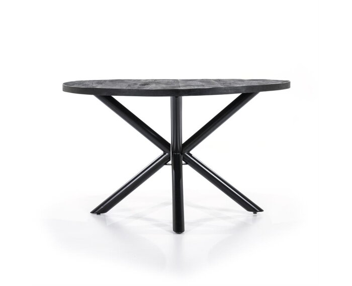 Eettafel rond met kruispoot 130x130 - zwart kopen? | Meubelplaats.nl