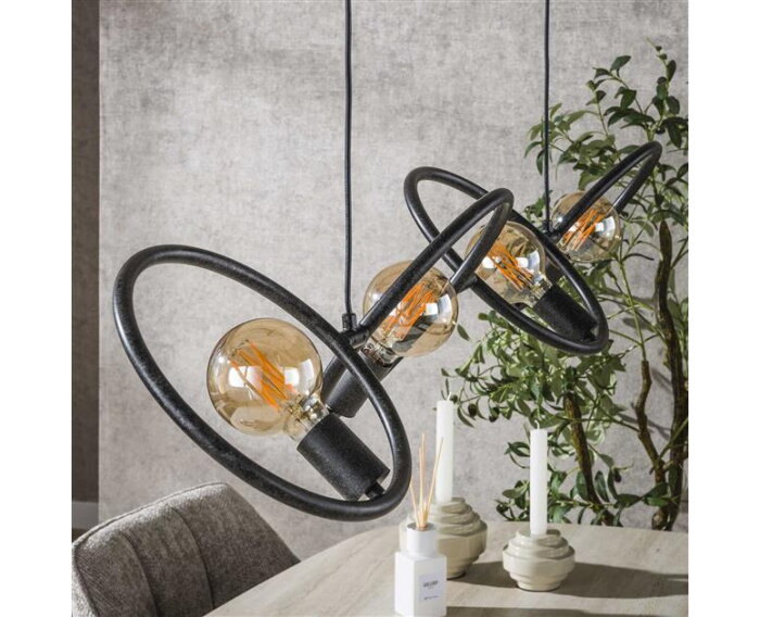 Hanglamp 4L Loop - Artic zwart
