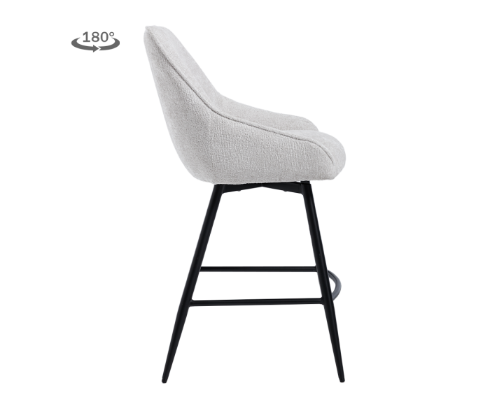 Trino Barstoel - fabric Trenza 04 white (draaibaar)