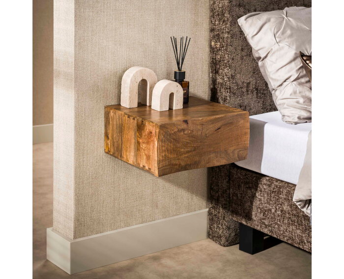 Nachtkastje Ocean zwevend 1L - Massief mango zand