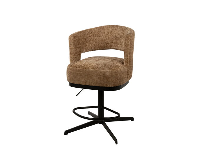 Barstoel Bruce draaipoot 360 verstelbaar - Cremona Cinnamon