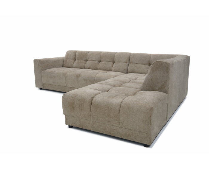 Hoekbank Cosy rechts stof Egon 40 Taupe &ndash;  272x215x78 cm - modern