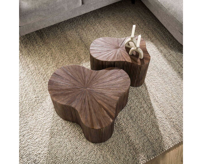 Salontafel Maya organisch set van 2 teak - Donkerbruin
