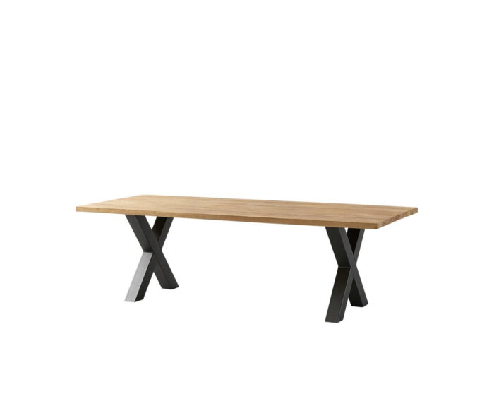 Tafelpoten - X-model - 75x12x72 - Gepoedercoat zwart - Metaal - Set van 2