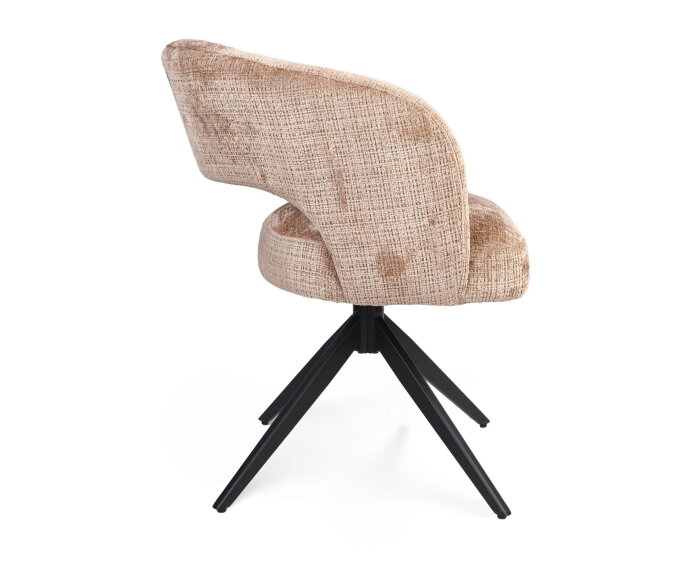 Eetkamerstoel Demi | Cinnamon | Poot Black | Met armleuning