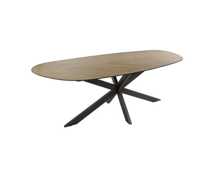 Eetkamertafel 215 organisch - Gerecycled teakhout fineer