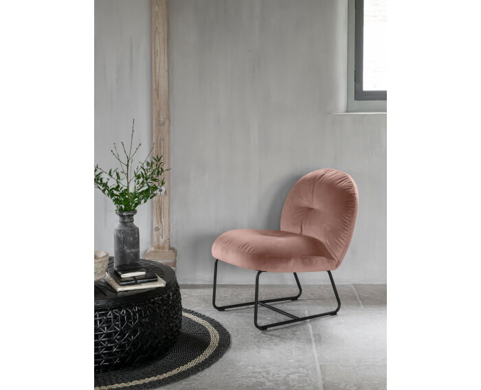 Coffee table Rimini large,35x&Oslash;100 cm, Black rattan, wooden top